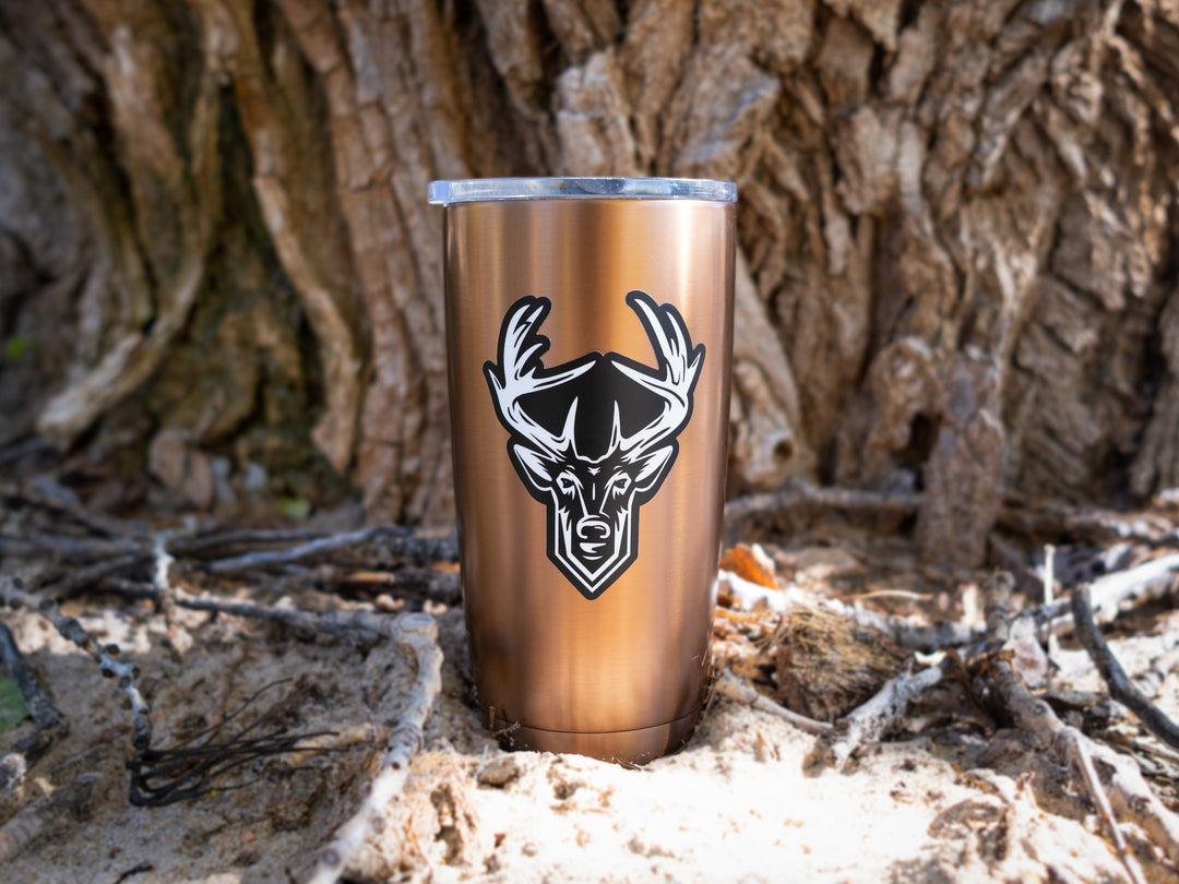 Black Elevate Deer Icon Sticker
