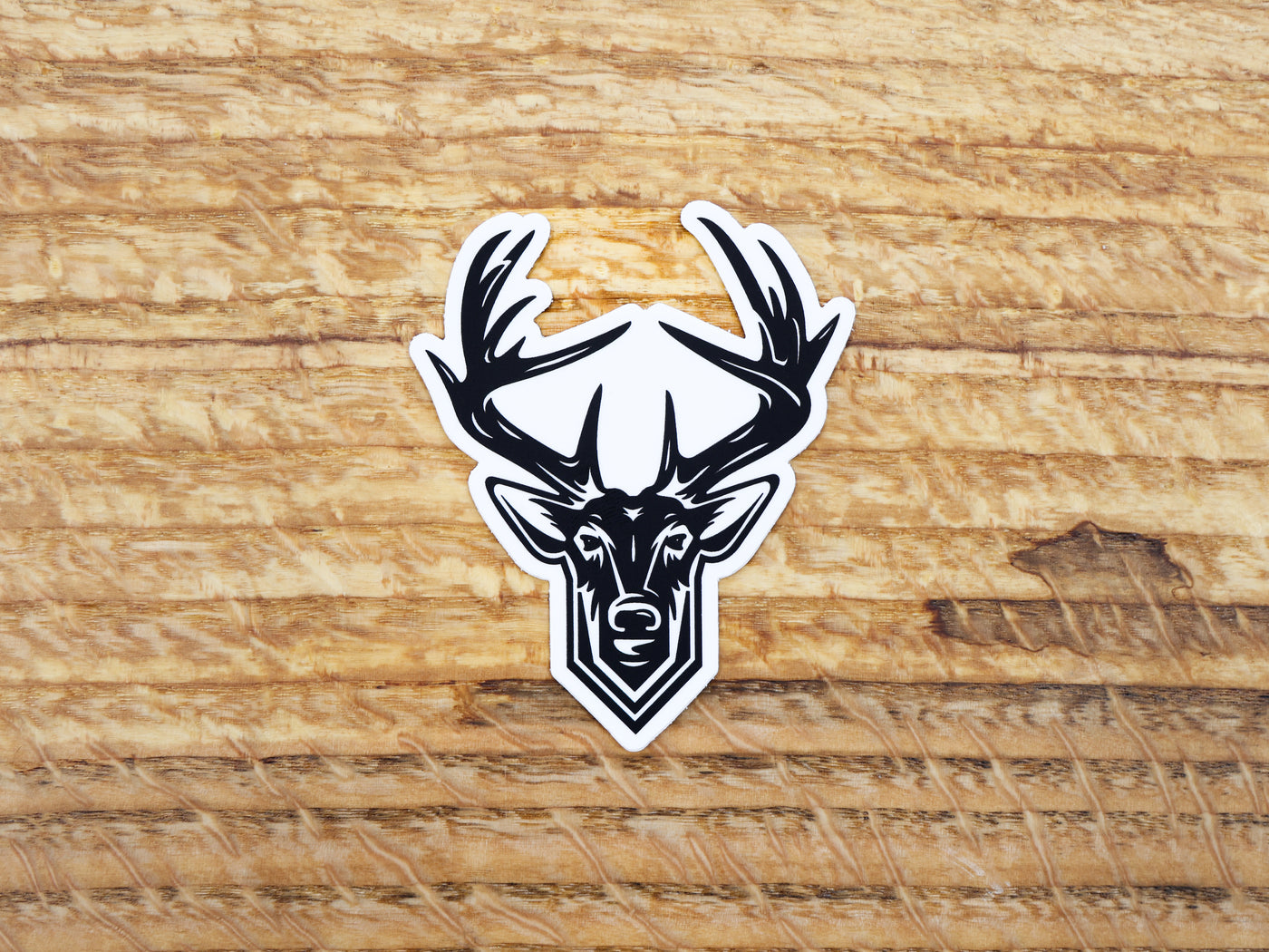 White Elevate Deer Icon Sticker