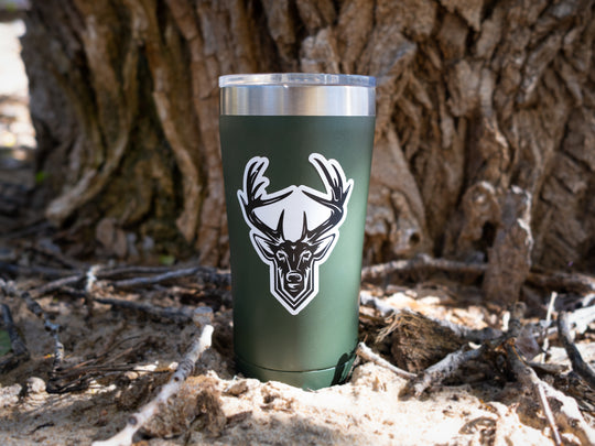 White Elevate Deer Icon Sticker
